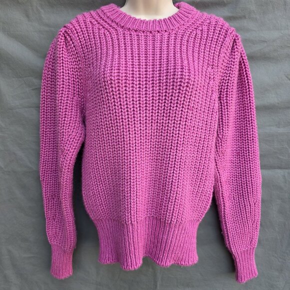 Isabel Marant Etoile Sz 36 I 4 Pink Pleane Sweater Puff Sleeves Jumper Wool - Picture 5 of 6